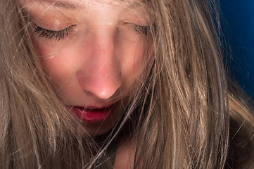 Image showing Closeup of a beautiful young woman