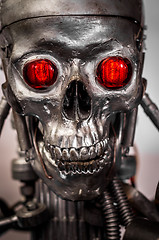 Image showing War machine with red eyes