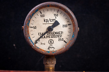 Image showing An old measurement device closeup