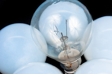 Image showing White lightbulb closeup 