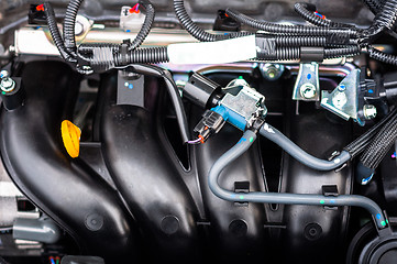 Image showing Closeup photo of a clean motor block