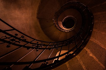 Image showing Round stairs in a church