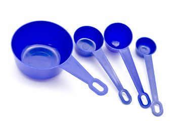 Image showing Blue measuring spoons