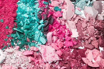 Image showing set of multicolor crushed eyeshadows