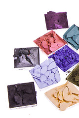 Image showing multicolored crushed eyeshadows