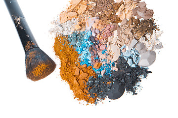 Image showing set of multicolor crushed eyeshadows