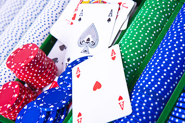 Image showing poker chips with ace