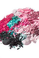 Image showing set of multicolor crushed eyeshadows