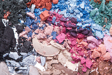 Image showing set of multicolor crushed eyeshadows