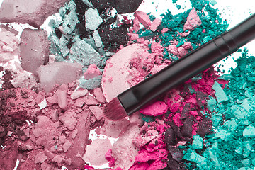 Image showing set of multicolor crushed eyeshadows