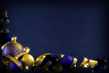 Image showing Dark blue christmas