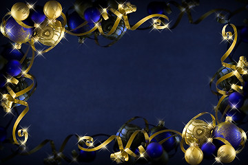 Image showing Dark blue christmas