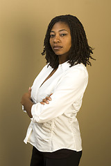 Image showing black woman in office