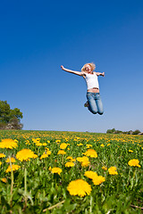 Image showing happy young woman on meadow