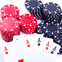 Image showing playing cards and poker chips