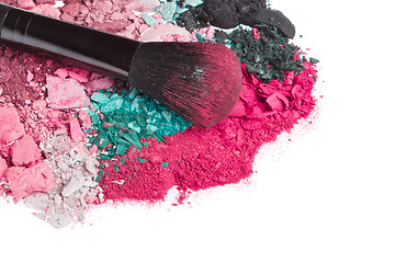 Image showing set of multicolor crushed eyeshadows