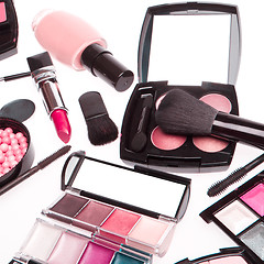 Image showing set of cosmetic makeup products