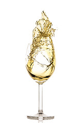 Image showing white wine splash