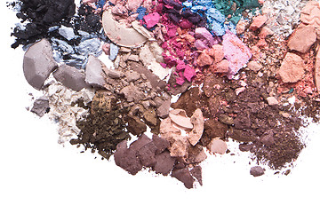 Image showing set of multicolor crushed eyeshadows