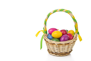 Image showing easter eggs in basket