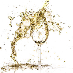 Image showing white wine splash
