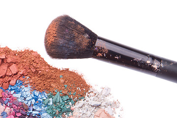 Image showing set of multicolor crushed eyeshadows