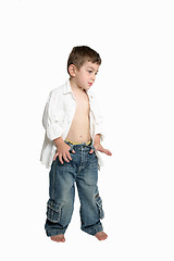 Image showing Child with hands in jeans