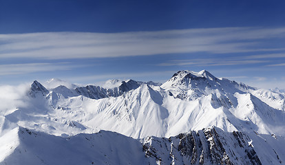 Image showing Panorama of snowy mountains