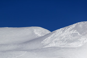 Image showing Trace of avalanche on off-piste slope