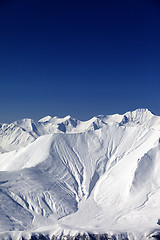 Image showing Snow slope in high mountains