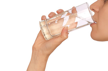 Image showing drinking mineral water