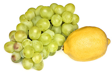 Image showing grapes and lemon