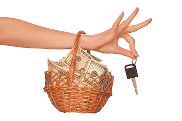 Image showing basket with money