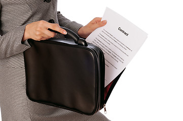 Image showing Suitcase with contracts