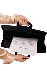 Image showing Suitcase with contracts