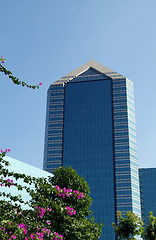 Image showing Office building and flowers