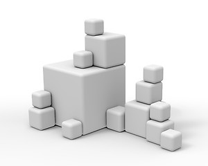 Image showing Big and small white cubes