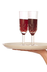 Image showing pair glasses of champagne