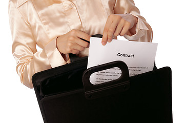 Image showing Suitcase with contracts