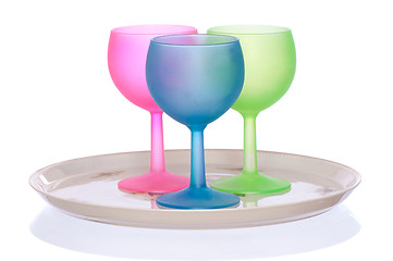 Image showing colored wine glasses