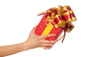 Image showing gift with yellow bow