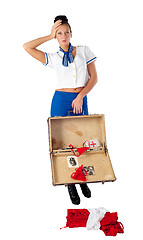 Image showing Young beautiful air hostess