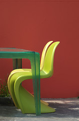 Image showing Two plastic chairs