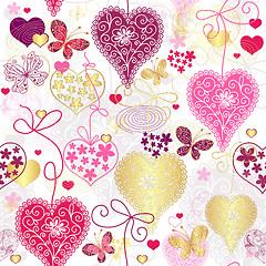 Image showing Seamless motley valentine pattern