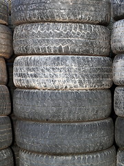 Image showing bunch of old tyres