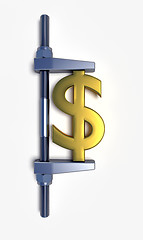 Image showing abstract dollar golden sign