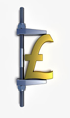 Image showing pound sterling golden sign