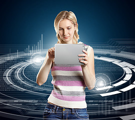 Image showing Woman With Touch Pad