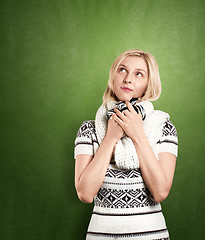 Image showing Woman Waiting For Christmas