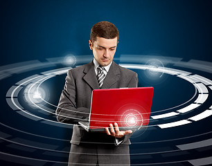 Image showing Business Man With Laptop